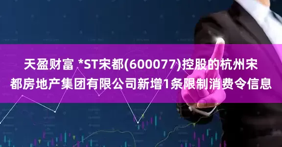 天盈财富 *ST宋都(600077)控股的杭州宋都房地产集团有限公司新增1条限制消费令信息